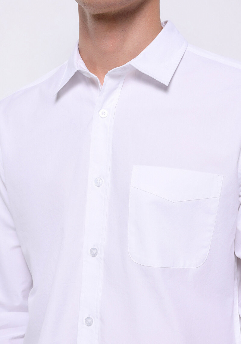 Показати інформацію про Сорочка З Довгим Рукавом Чоловіча Біла  Cl1070376