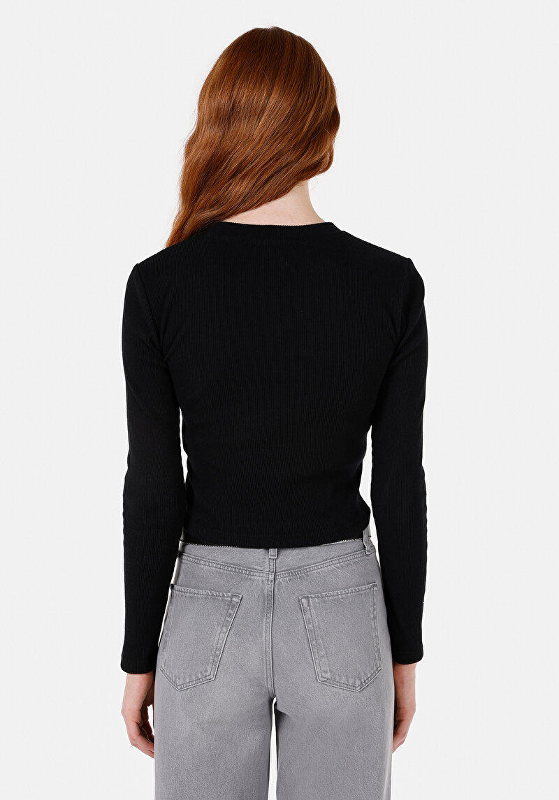 Показати інформацію про Блуза З Довгим Рукавом Жіноча Чорна  Cl1072150