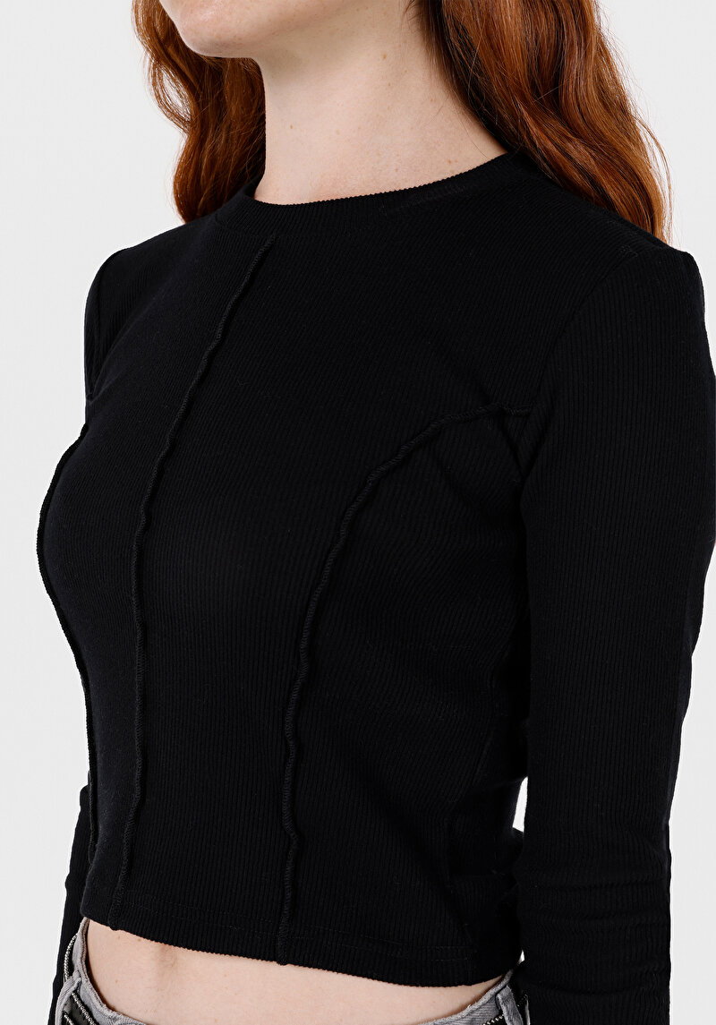 Показати інформацію про Блуза З Довгим Рукавом Жіноча Чорна  Cl1072150