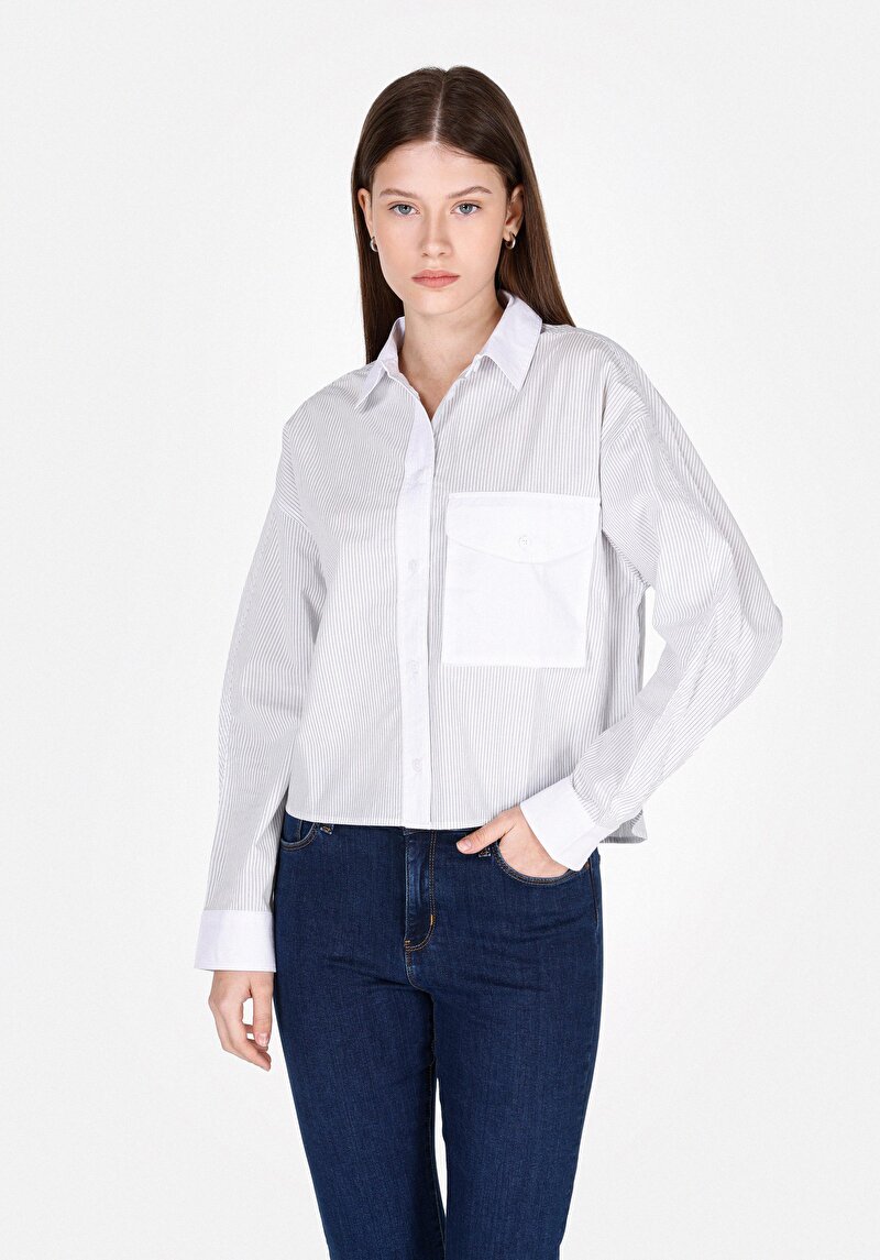 Зображення Сорочка З Довгим Рукавом Жіноча Блакитна  Cl1073302