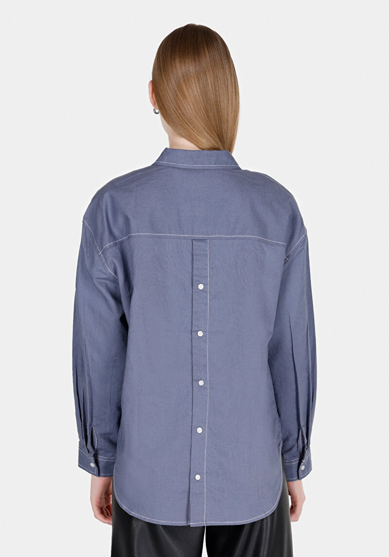 Показати інформацію про Сорочка З Довгим Рукавом Жіноча Блакитна  Cl1073309