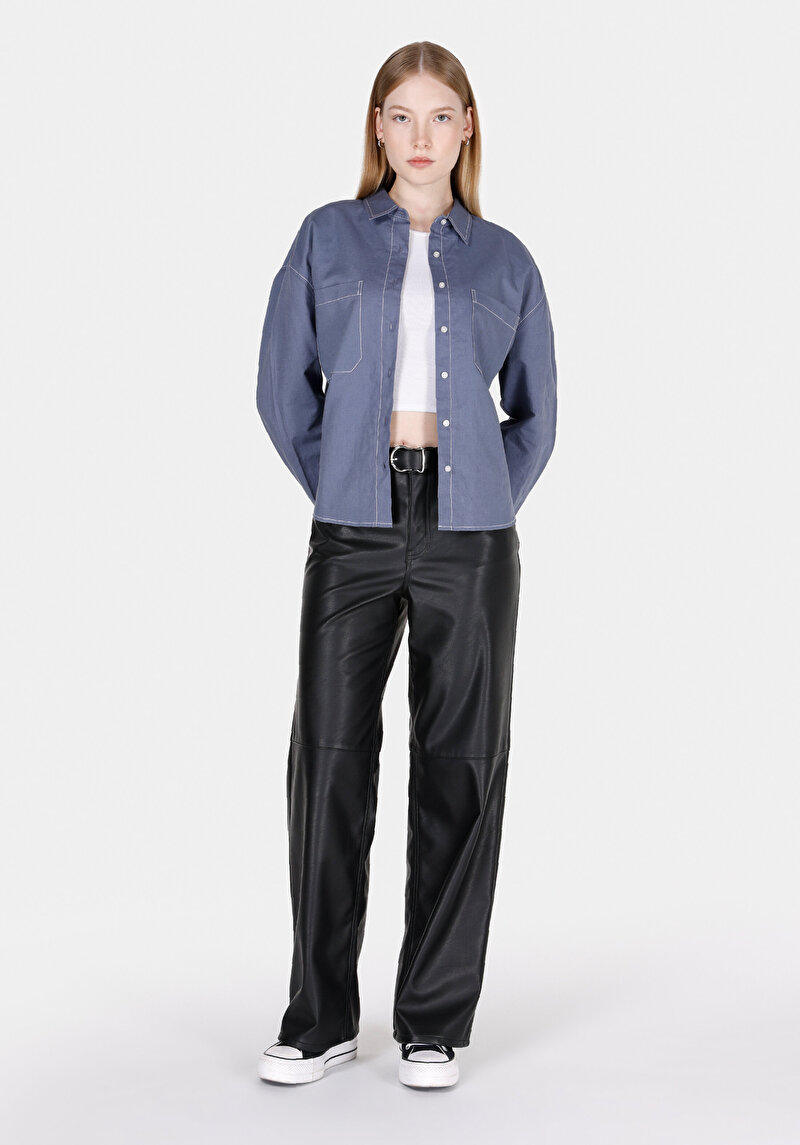 Показати інформацію про Сорочка З Довгим Рукавом Жіноча Блакитна  Cl1073309