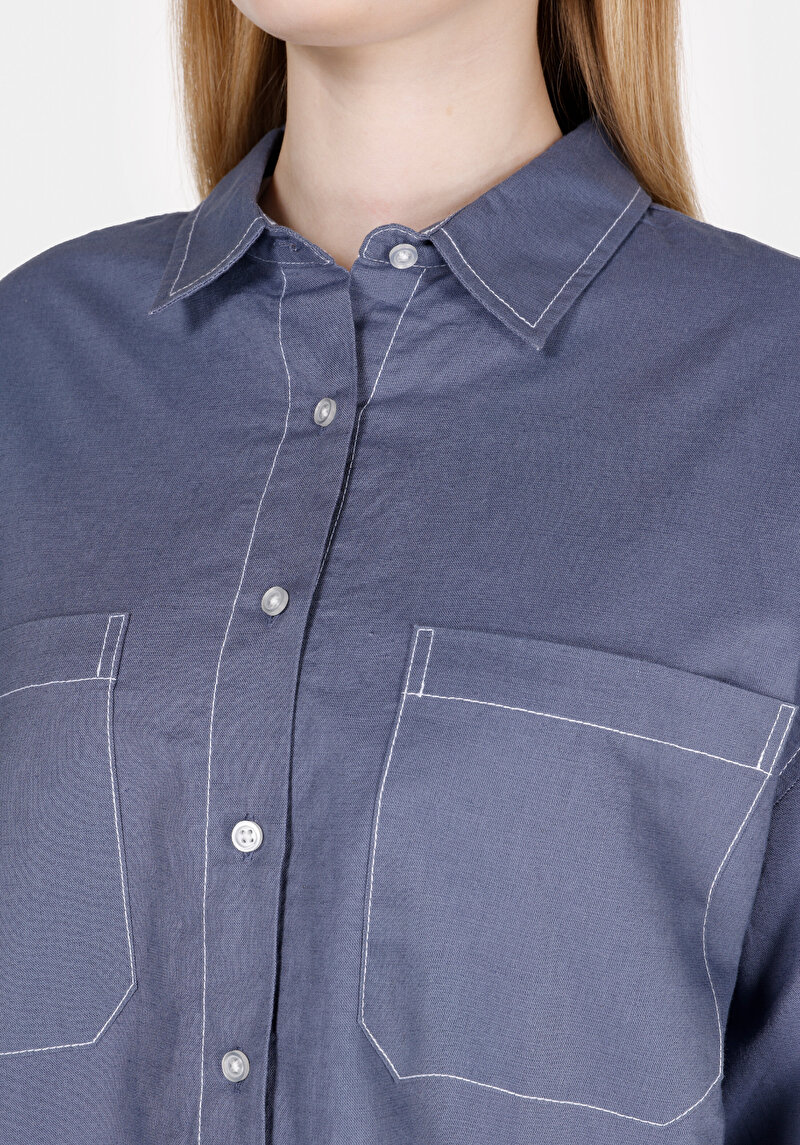 Показати інформацію про Сорочка З Довгим Рукавом Жіноча Блакитна  Cl1073309