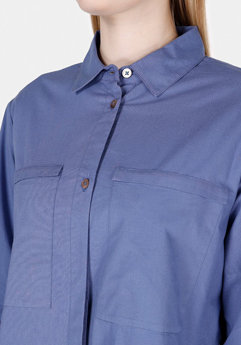 Показати інформацію про Сорочка З Довгим Рукавом Жіноча Блакитна  Cl1073310