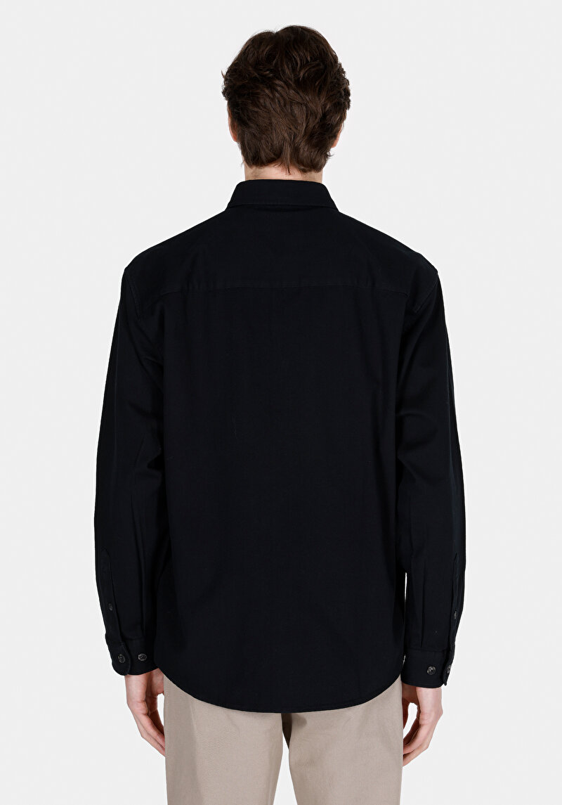 Показати інформацію про Сорочка З Довгим Рукавом Чоловіча Чорна  Cl1073012