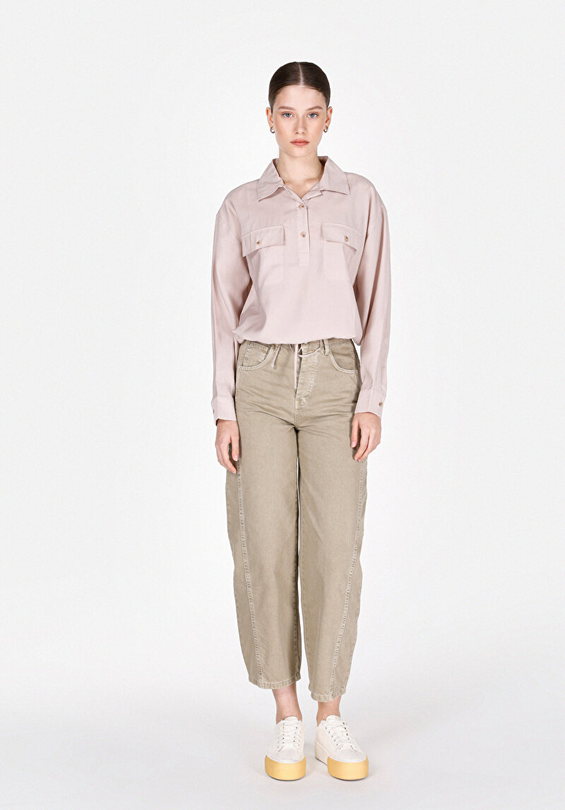 Зображення Сорочка З Довгим Рукавом Жіноча Бежева  Cl1073327