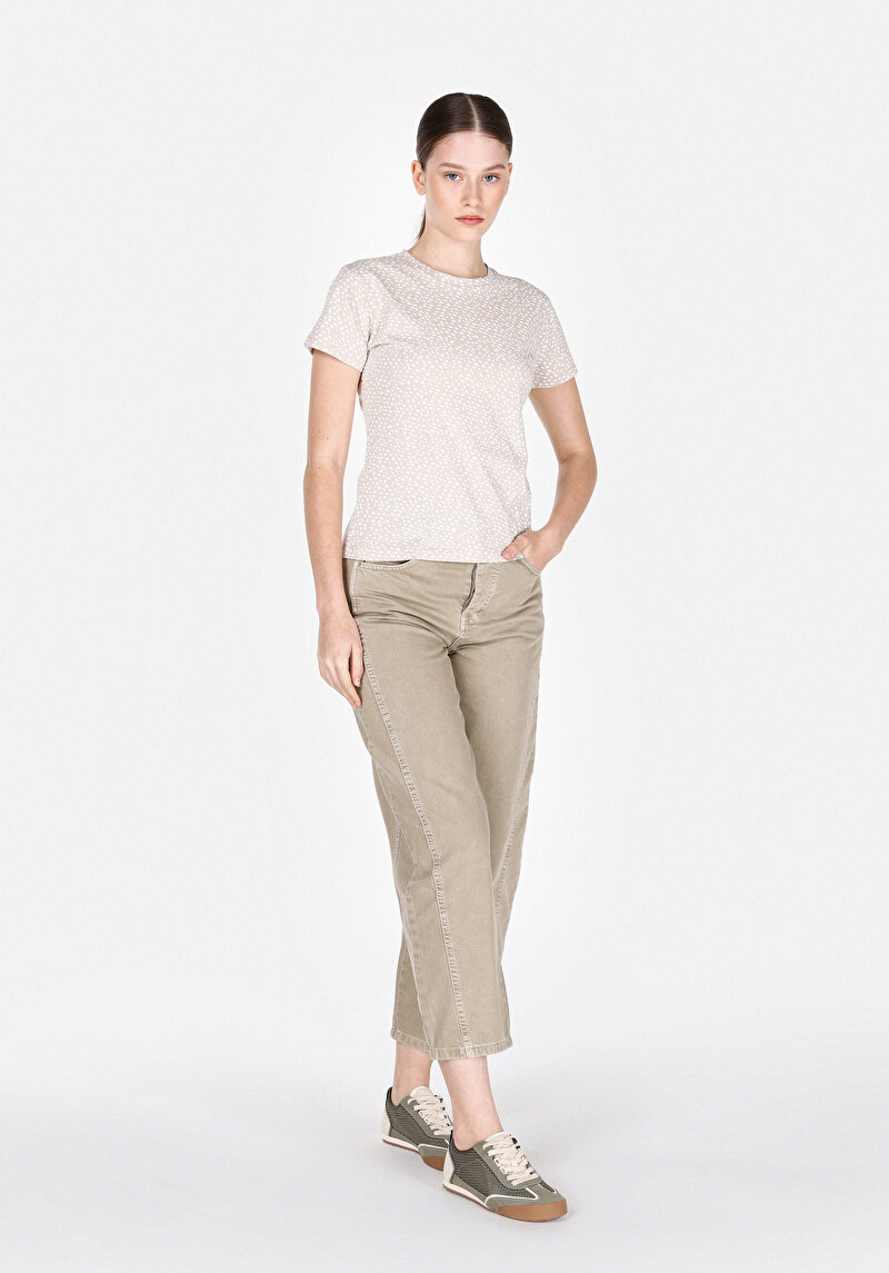 Показати інформацію про Футболка З Коротким Рукавом Жіноча Бежева  Cl1073447