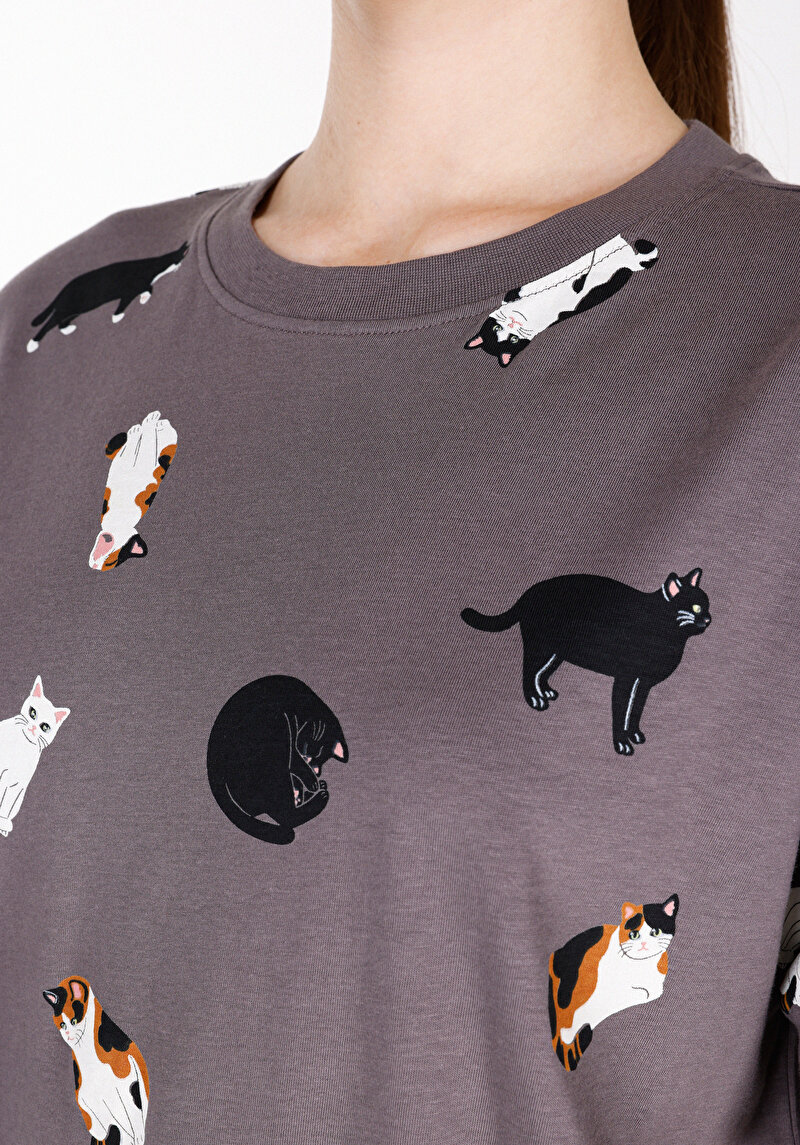 Показати інформацію про Футболка З Коротким Рукавом Жіноча Сіра  Cl1073448