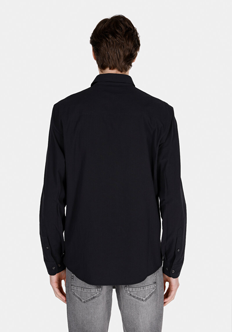 Показати інформацію про Сорочка З Довгим Рукавом Чоловіча Чорна  Cl1073761