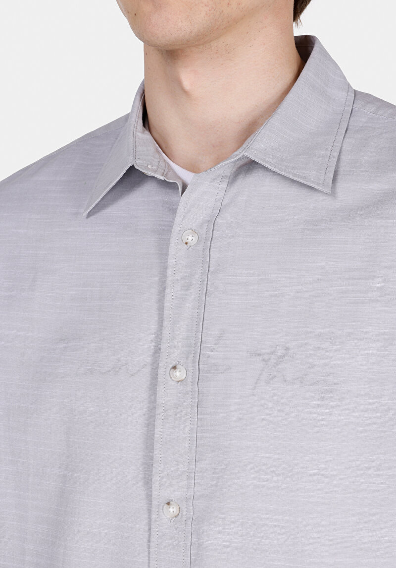 Показати інформацію про Сорочка З Довгим Рукавом Чоловіча Сіра  Cl1073846