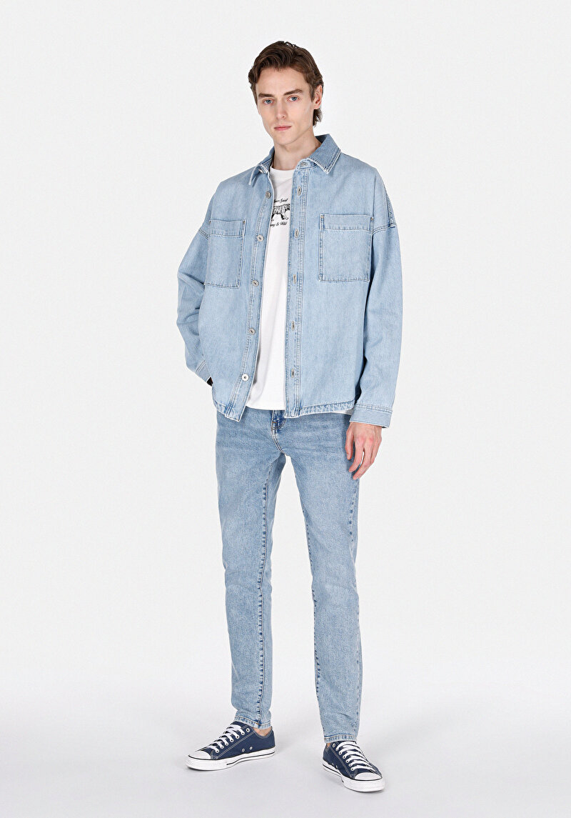 Зображення Сорочка З Довгим Рукавом Чоловіча Блакитна Cl1074017