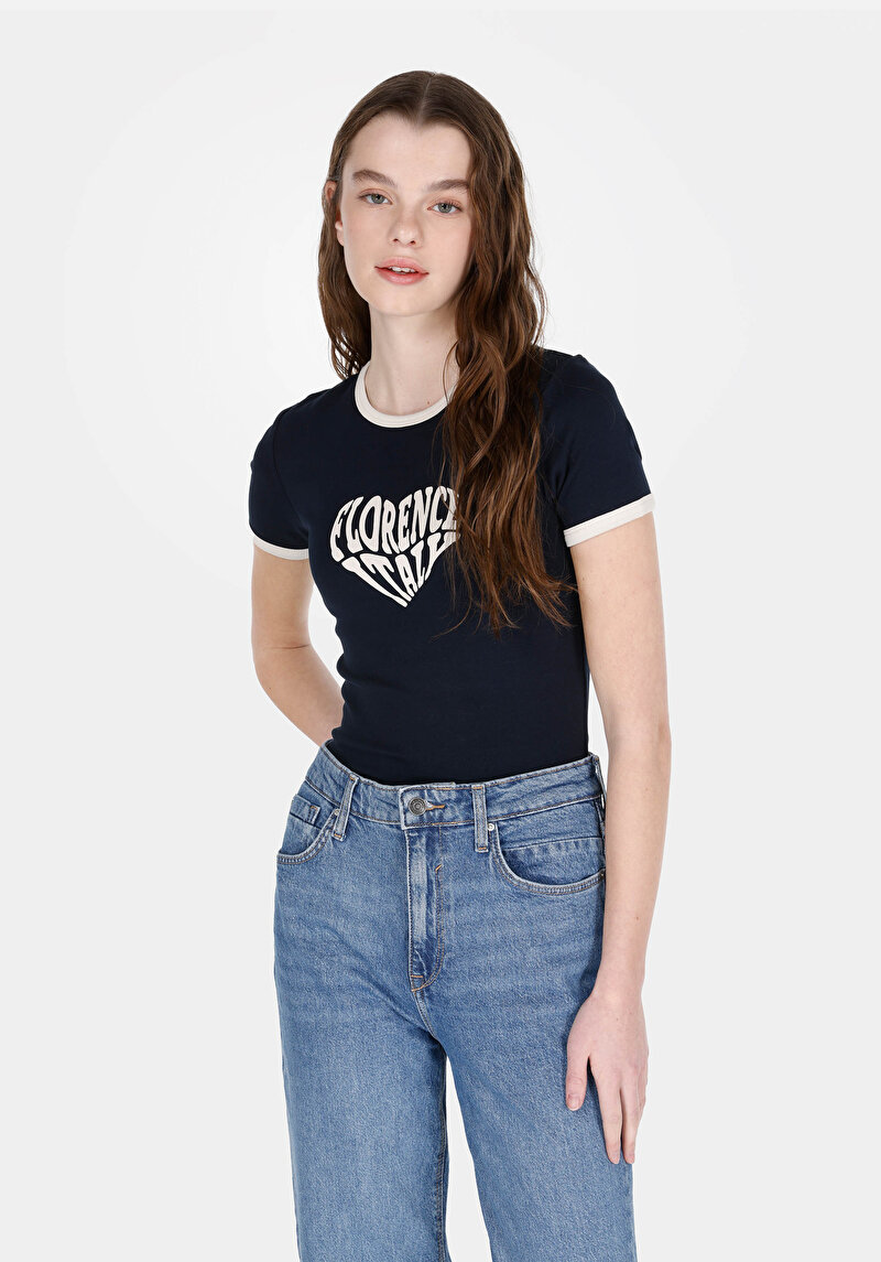 Зображення Футболка З Коротким Рукавом Жіноча Синя  Cl1073171