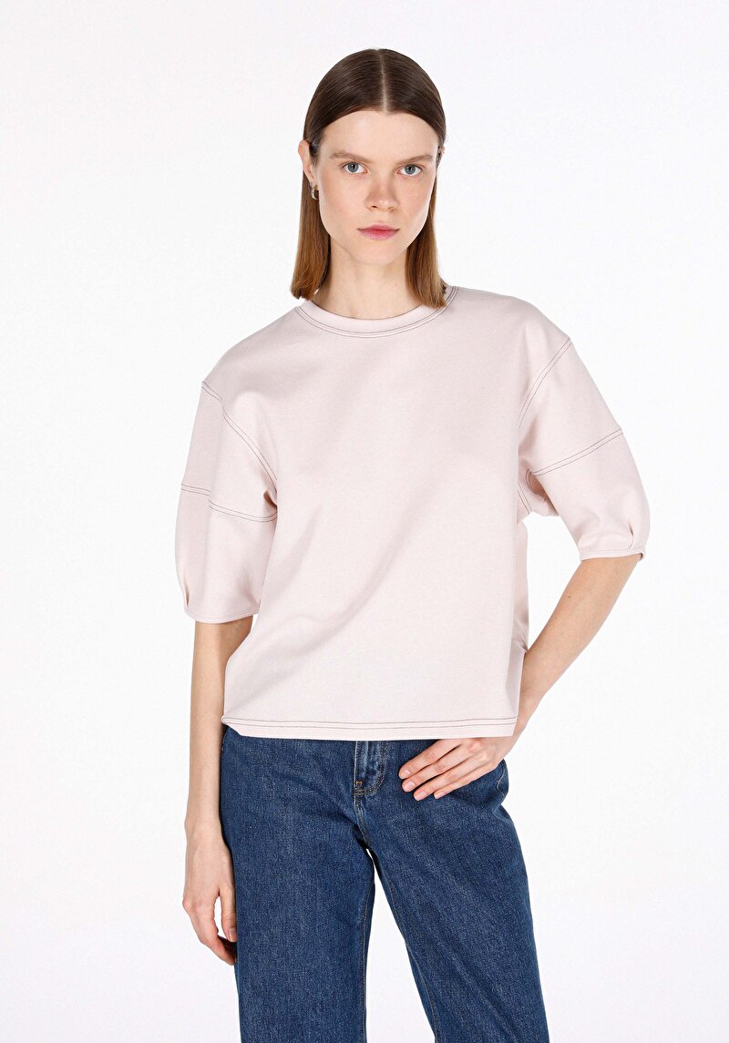 Зображення Блуза З Коротким Рукавом Жіночий Бежева  Cl1073203