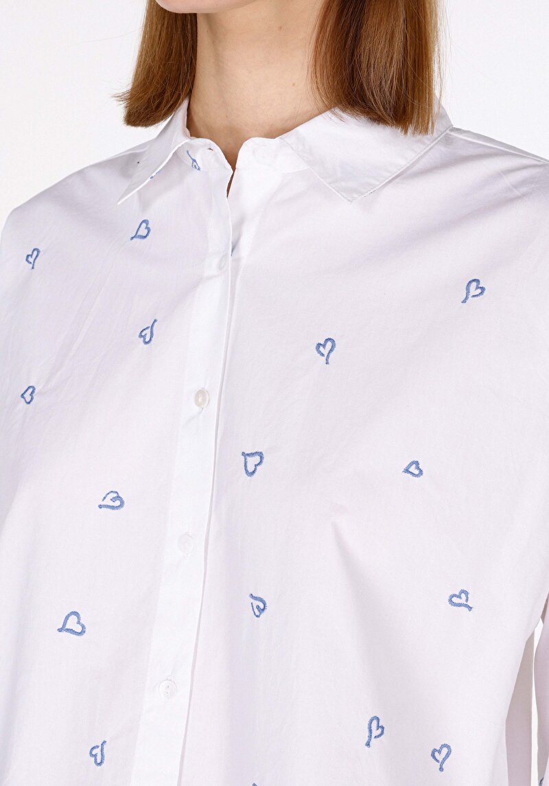 Показати інформацію про Сорочка З Довгим Рукавом Жіноча Біла  Cl1073334