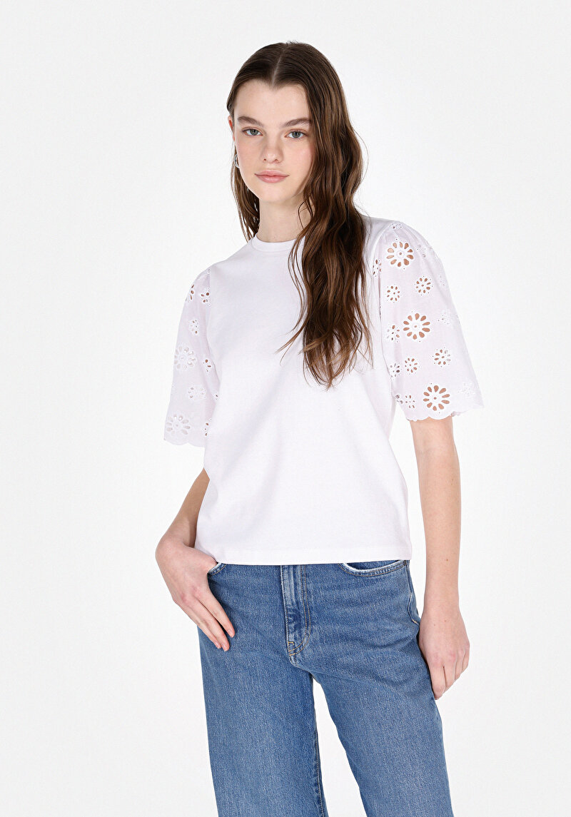 Зображення Блуза З Коротким Рукавом Жіночий Біла  Cl1073350