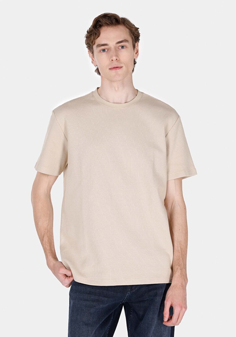 Зображення Футболка З Коротким Рукавом Чоловіча Бежева  Cl1072066