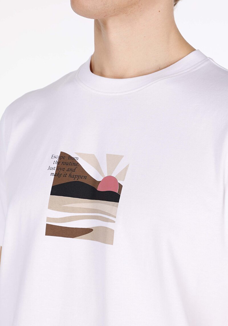 Показати інформацію про Футболка З Коротким Рукавом Чоловіча Біла  Cl1072847