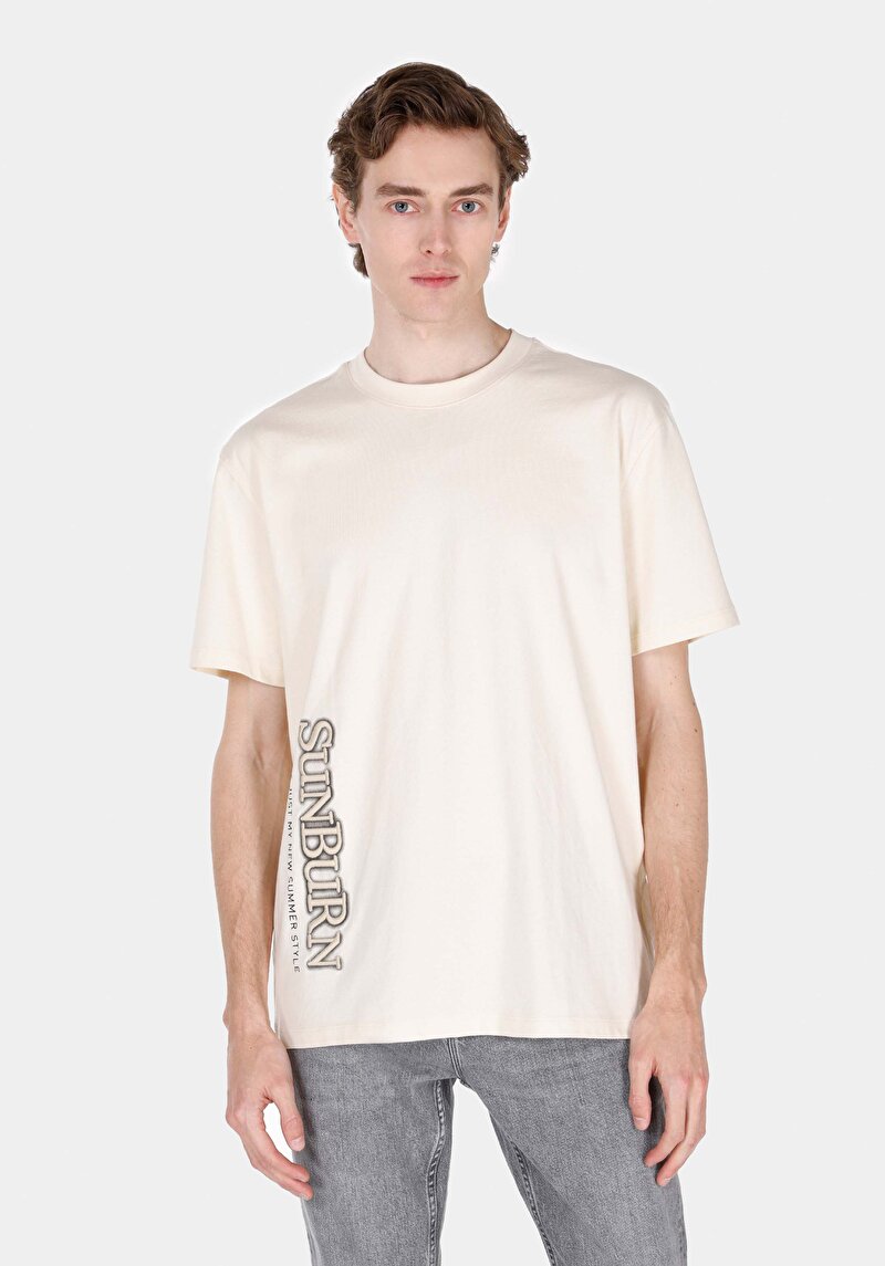 Зображення Футболка З Коротким Рукавом Чоловіча Бежева  Cl1072995