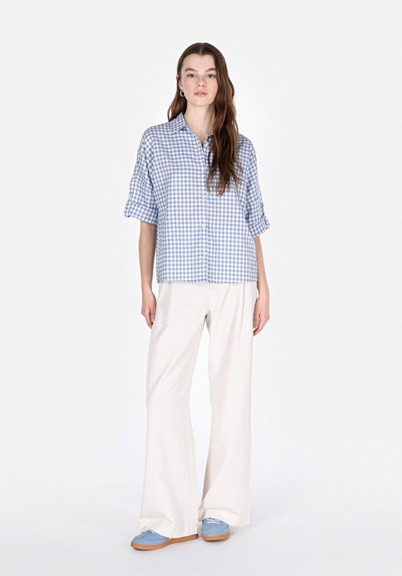 Показати інформацію про Сорочка З Довгим Рукавом Жіноча Блакитна  Cl1074029