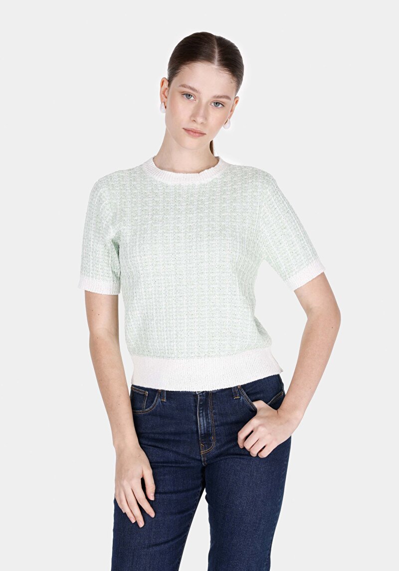 Зображення Светр Із Коротким Рукавом Жіночий Зелений  Cl1073133