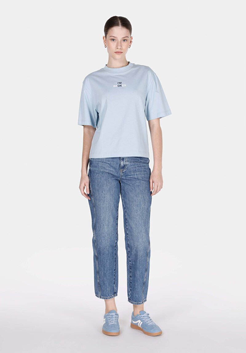 Показати інформацію про Футболка З Коротким Рукавом Жіноча Блакитна  Cl1073283