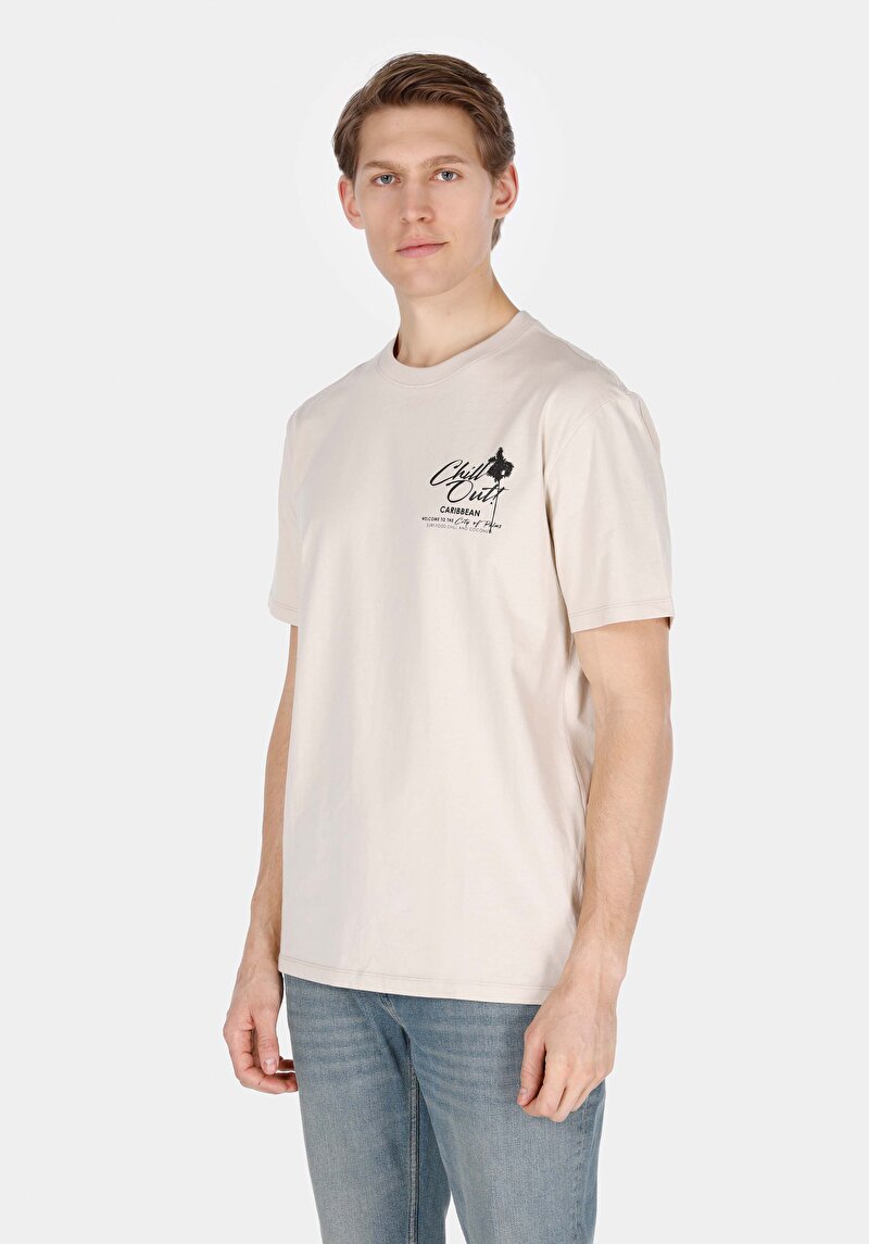 Зображення Футболка З Коротким Рукавом Чоловіча Бежева  Cl1073322