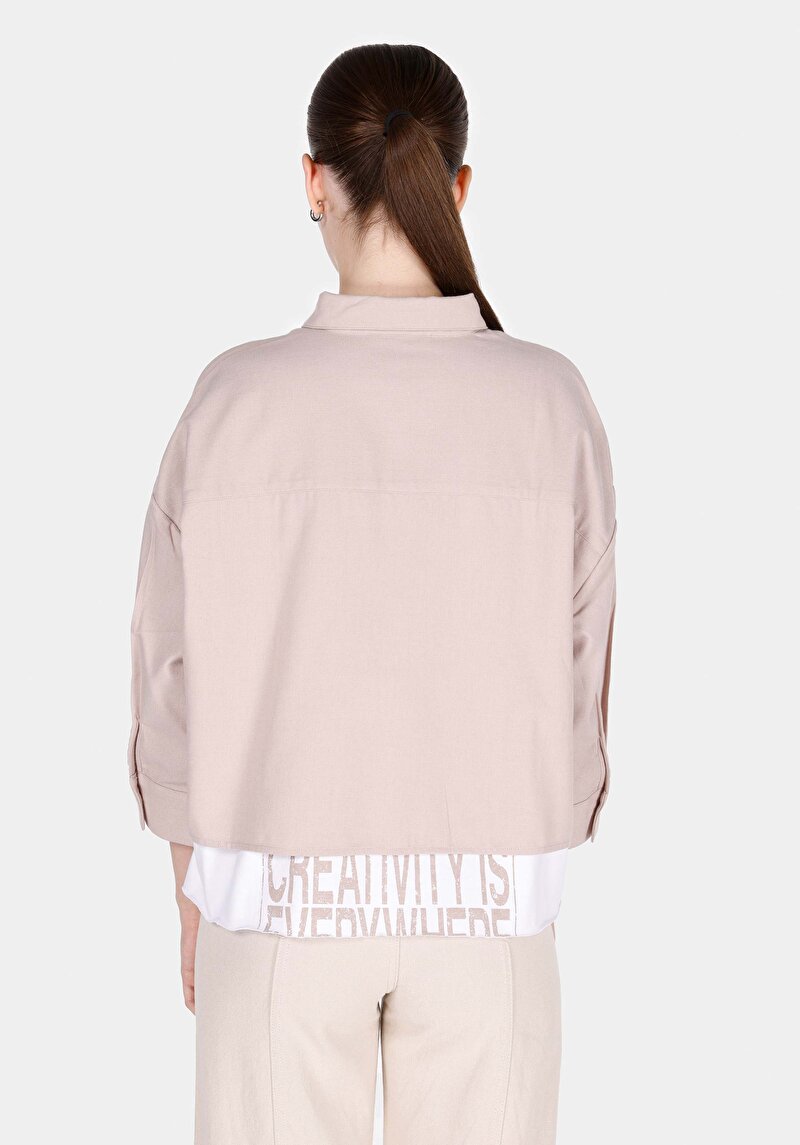 Показати інформацію про Сорочка З Довгим Рукавом Жіноча Бежева  Cl1073326