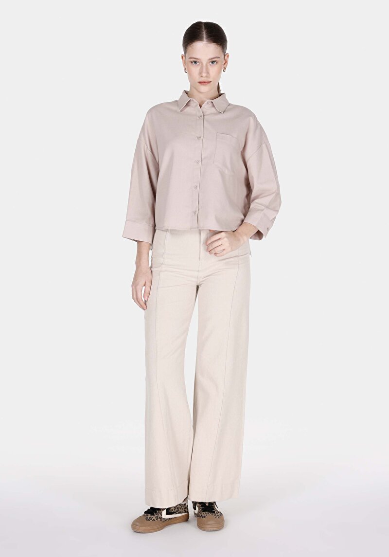 Показати інформацію про Сорочка З Довгим Рукавом Жіноча Бежева  Cl1073326