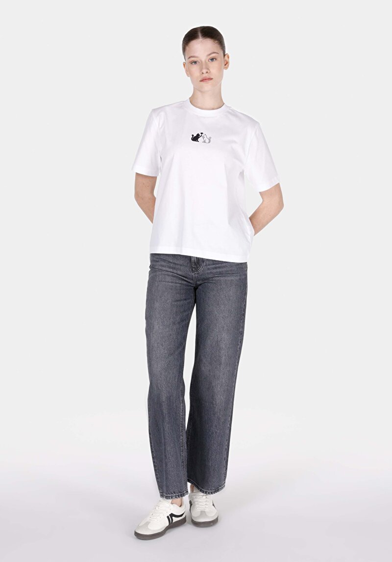 Показати інформацію про Футболка З Коротким Рукавом Жіноча Біла  Cl1073455