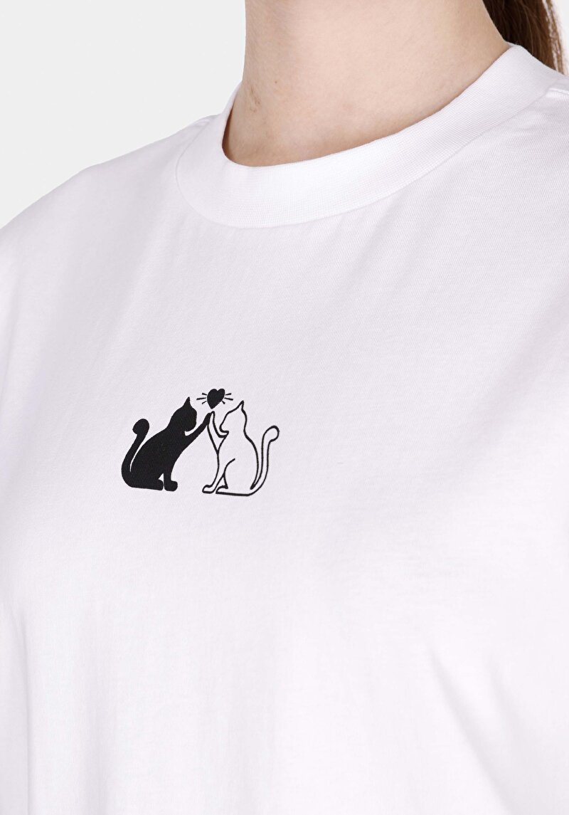 Показати інформацію про Футболка З Коротким Рукавом Жіноча Біла  Cl1073455