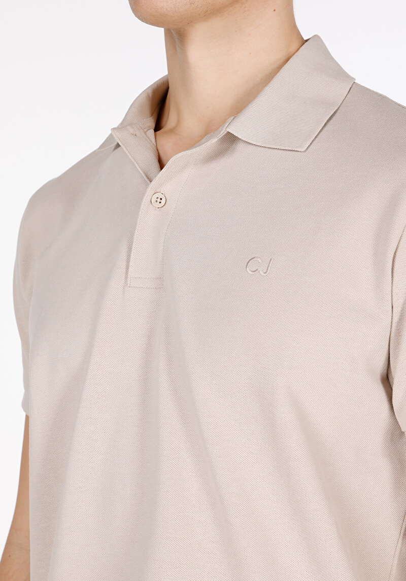 Зображення Поло З Коротким Рукавом Чоловіче Бежеве Cl1073960