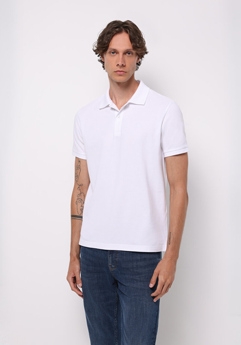 Зображення Поло З Коротким Рукавом Чоловіче Біле Cl1073960