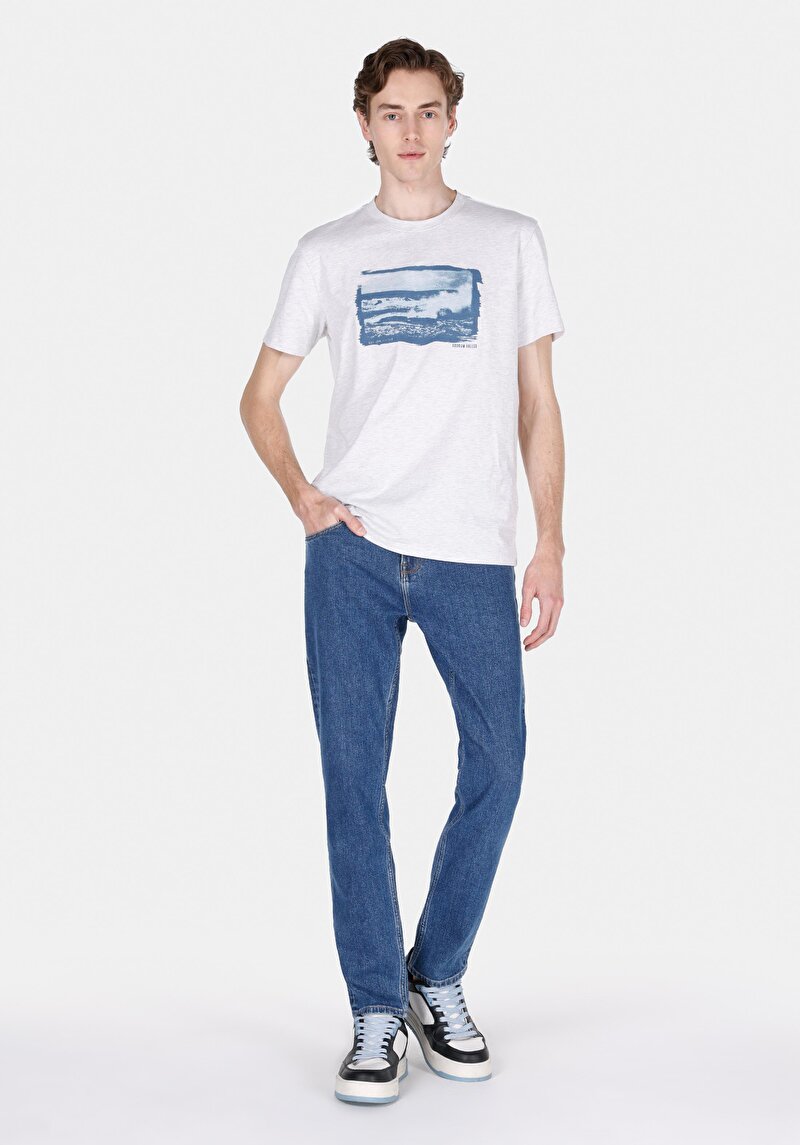 Показати інформацію про Футболка З Коротким Рукавом Чоловіча Бежева  Cl1072323