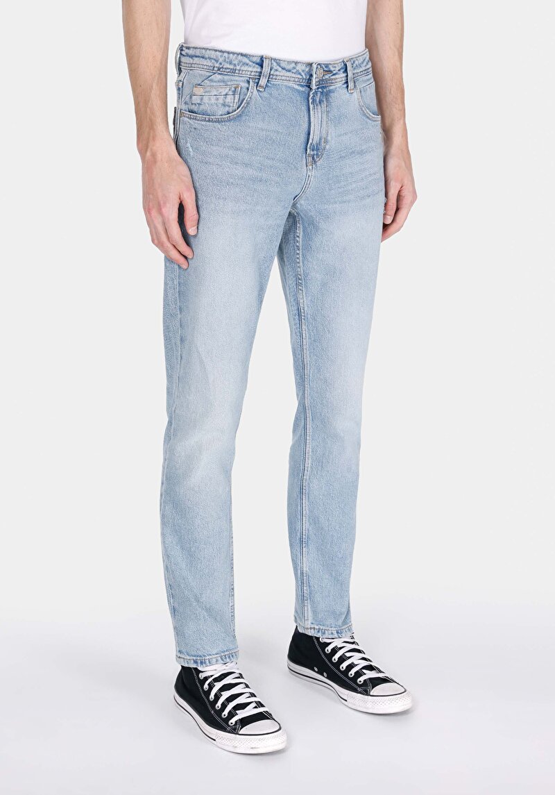 Зображення 044 Karl Джинси Чоловічі Блакитні Прямого Крою Cl1073395