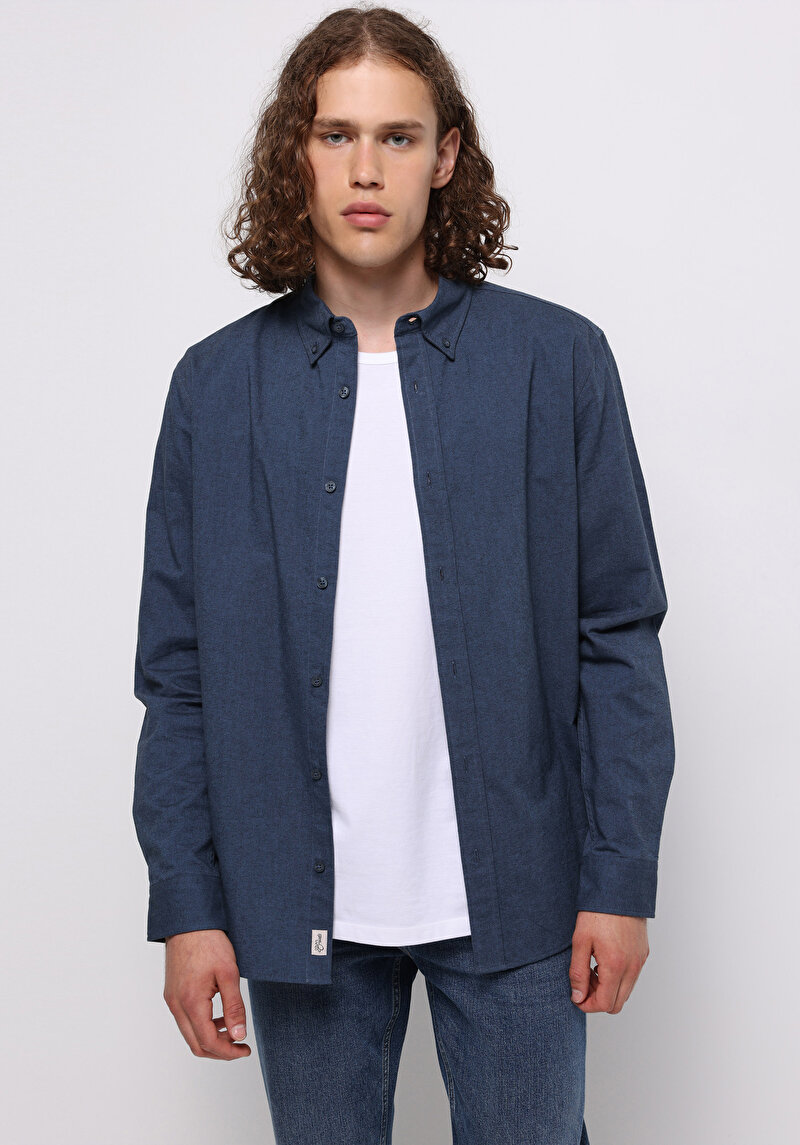 Зображення Сорочка З Довгим Рукавом Чоловіча Синя  Cl1073845