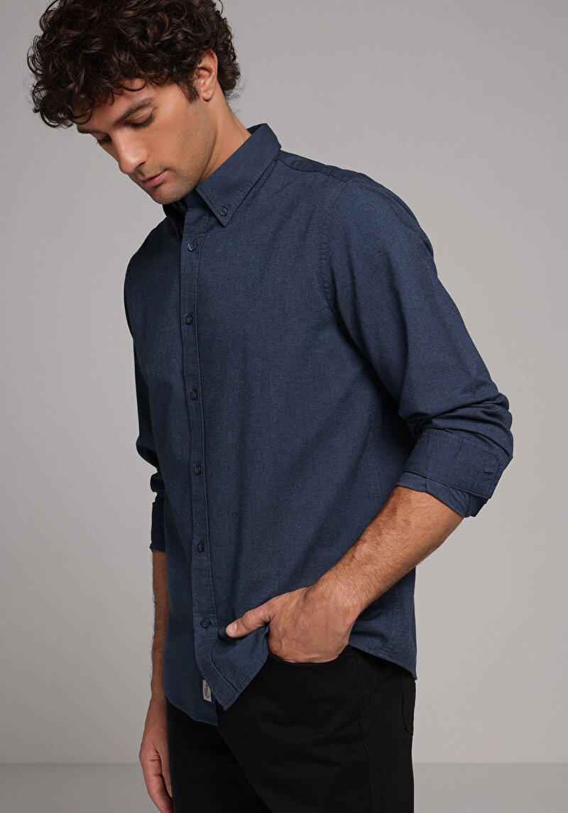 Зображення Сорочка З Довгим Рукавом Чоловіча Синя Cl1073845