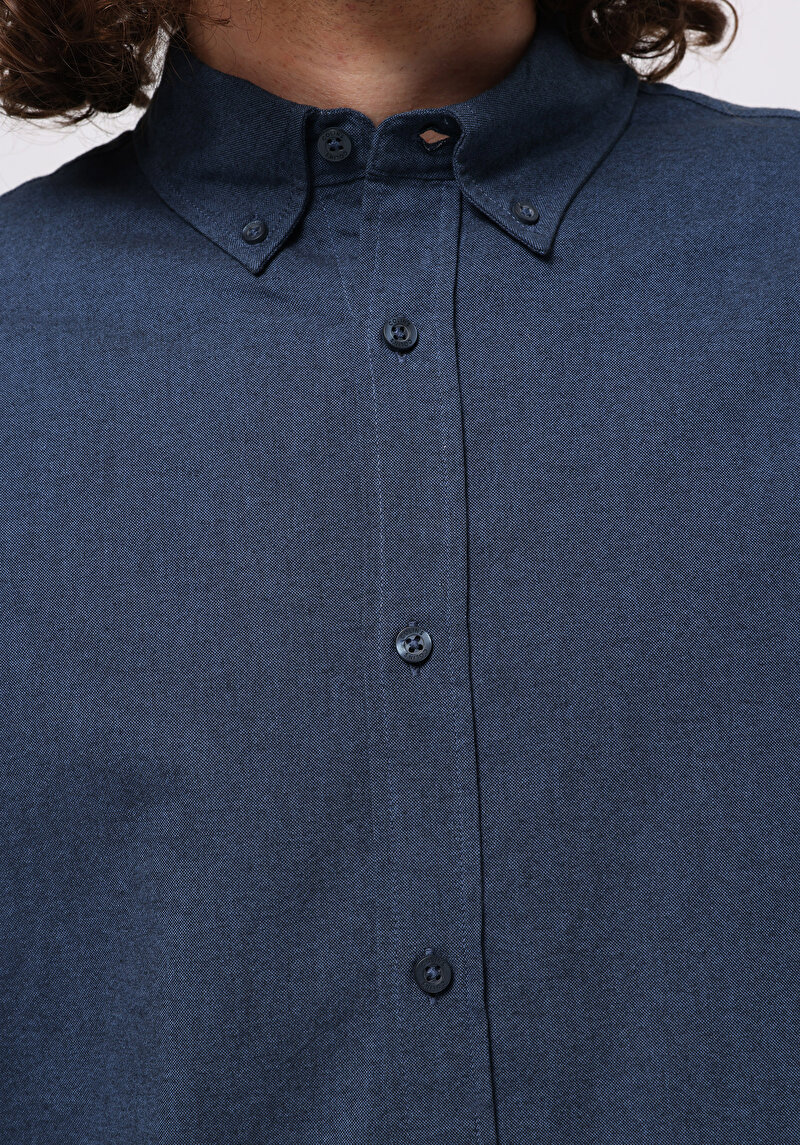 Показати інформацію про Сорочка З Довгим Рукавом Чоловіча Синя  Cl1073845