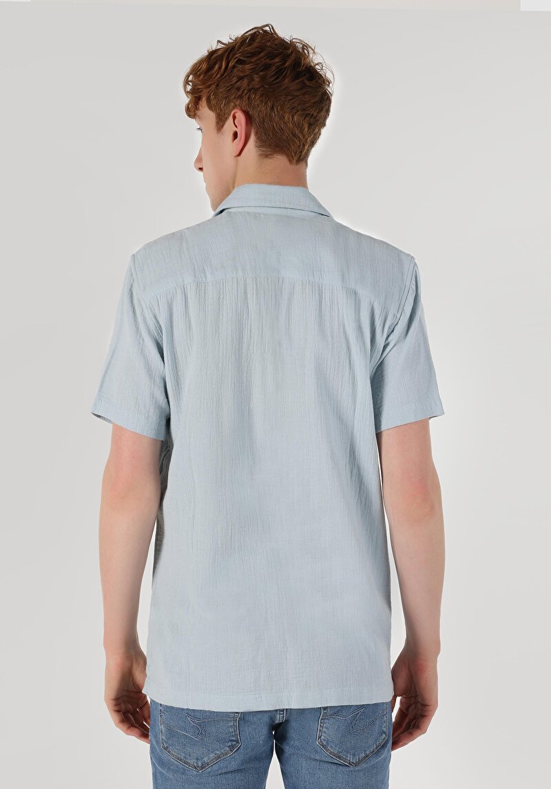 Зображення Сорочка З Коротким Рукавом Чоловіча Блакитна Cl1063633