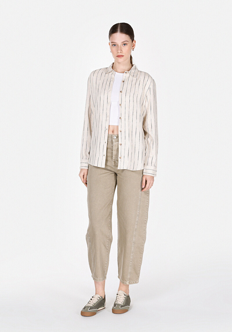 Показати інформацію про Сорочка З Довгим Рукавом Жіноча Бежева  Cl1073306