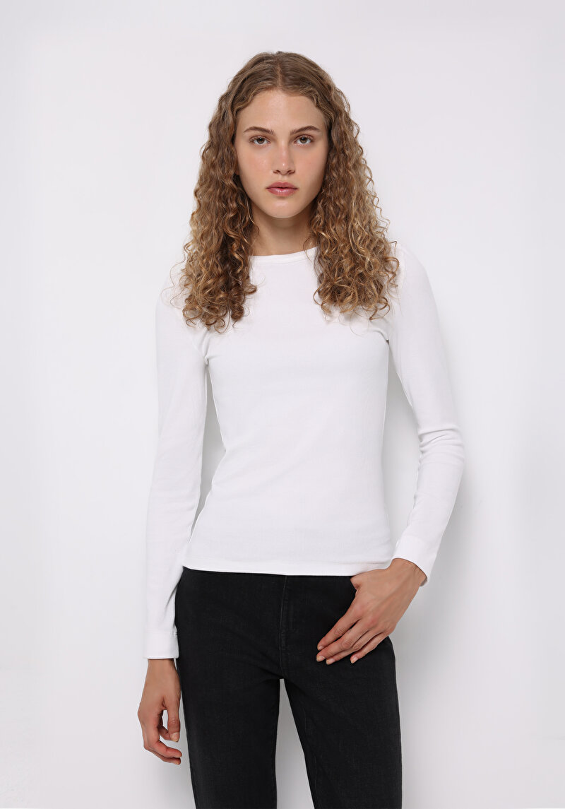 Зображення Футболка З Довгим Рукавом Жіноча Біла  Cl1072550