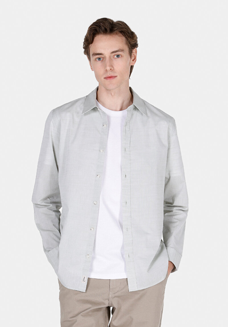 Зображення Сорочка З Довгим Рукавом Чоловіча Зелена  Cl1073846