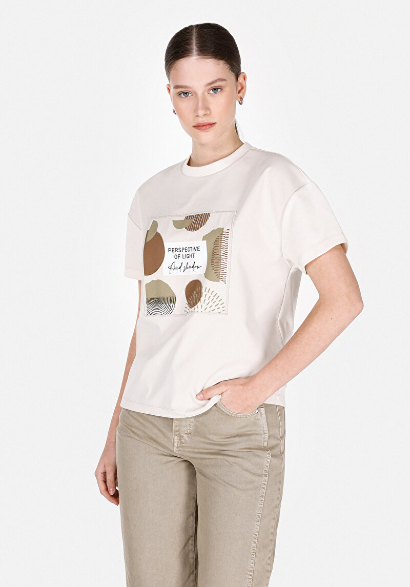 Зображення Футболка З Коротким Рукавом Жіноча Бежева  Cl1073976