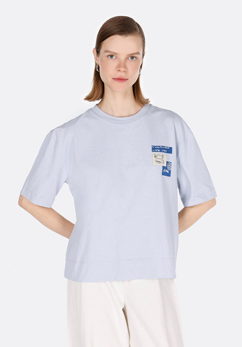 Зображення Футболка З Коротким Рукавом Жіноча Блакитна  Cl1072788