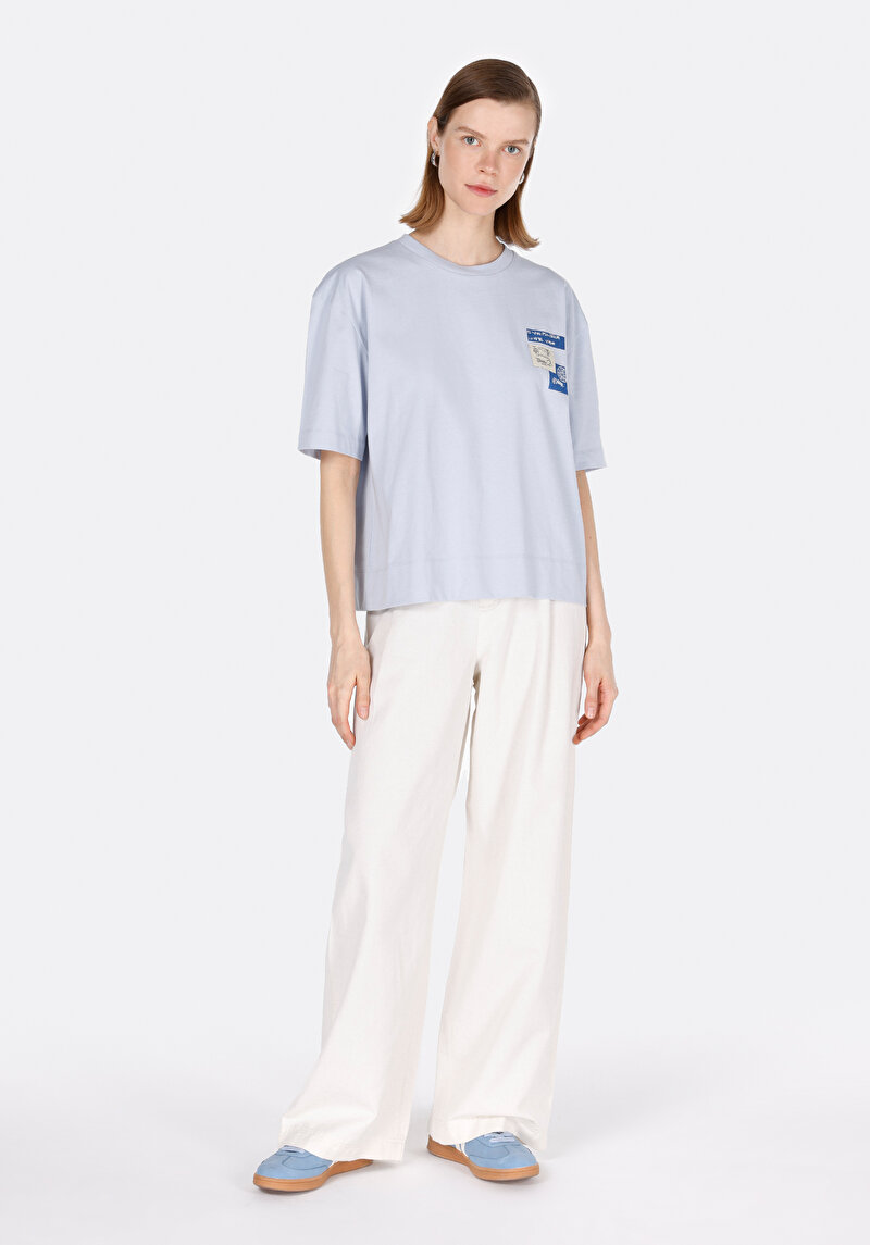 Показати інформацію про Футболка З Коротким Рукавом Жіноча Блакитна  Cl1072788