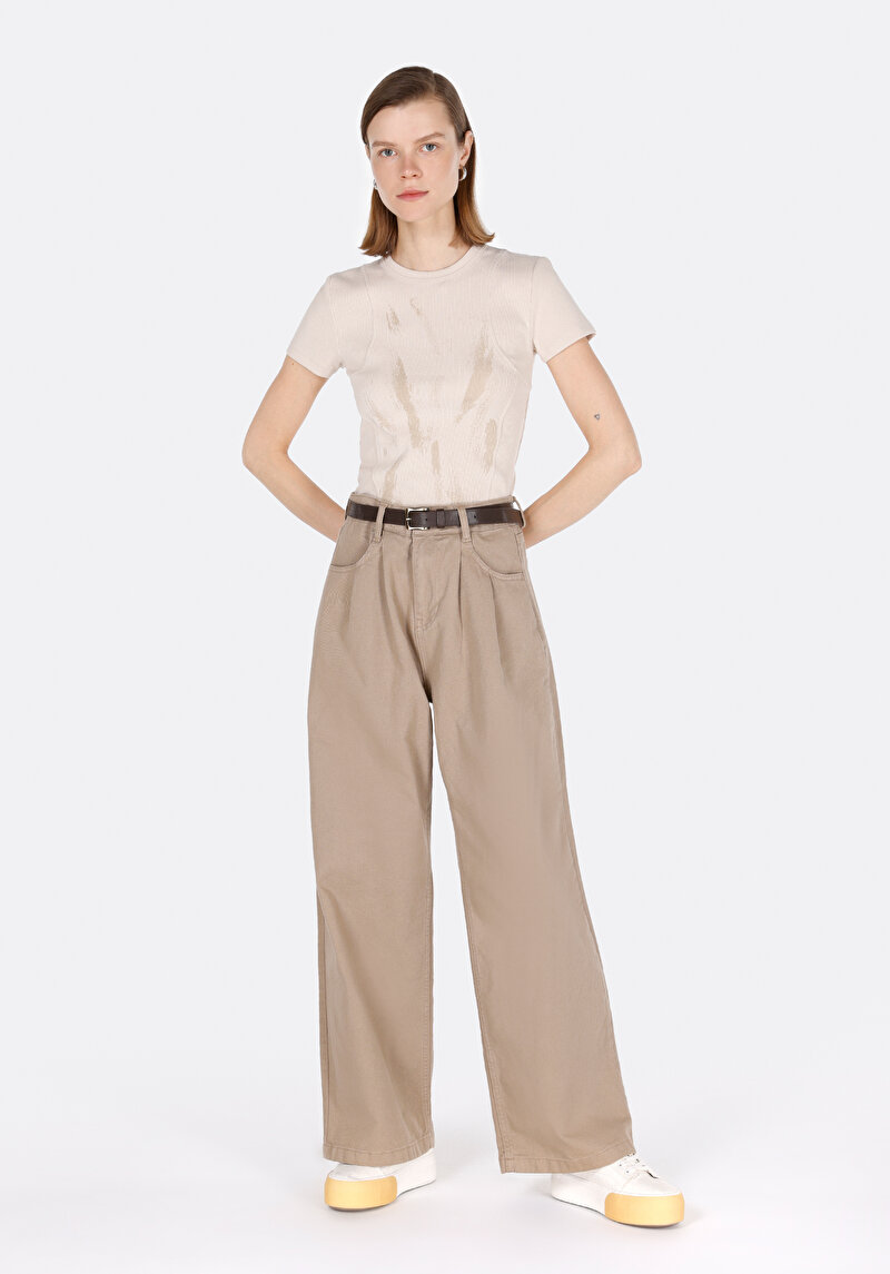 Показати інформацію про Блуза З Коротким Рукавом Жіночий Бежева  Cl1073152