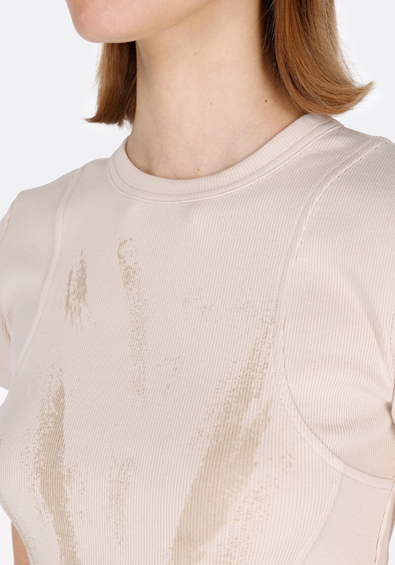 Показати інформацію про Блуза З Коротким Рукавом Жіночий Бежева  Cl1073152