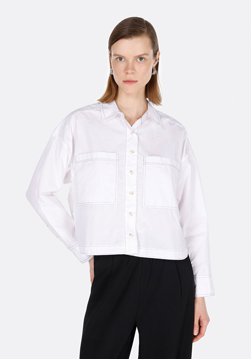 Зображення Сорочка З Довгим Рукавом Жіноча Біла Cl1073288