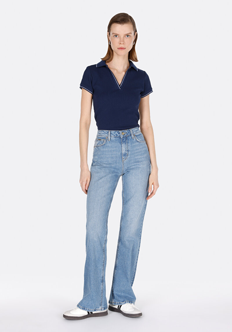 Показати інформацію про Поло З Коротким Рукавом Жіноче Синє  Cl1073698