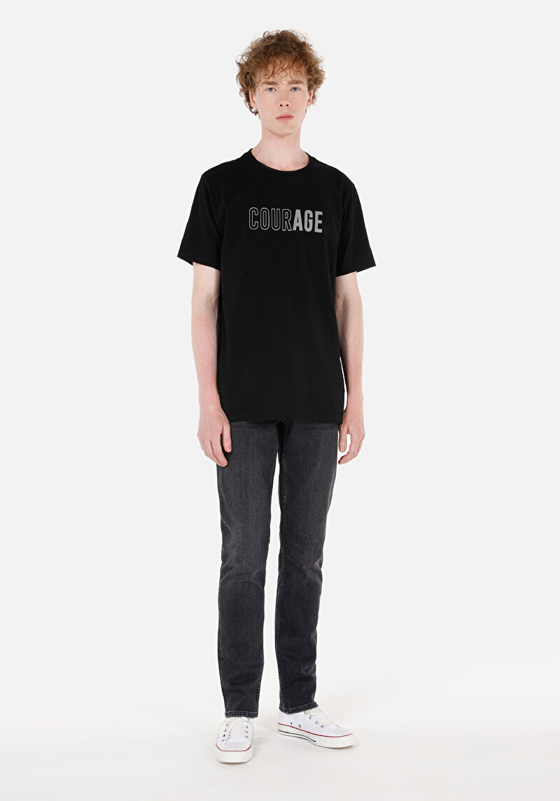 Показати інформацію про Футболка З Коротким Рукавом Чоловіча Чорна  Cl1070069