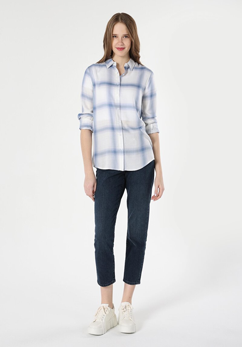 Показати інформацію про Сорочка З Довгим Рукавом Жіноча Блакитна  Cl1062246